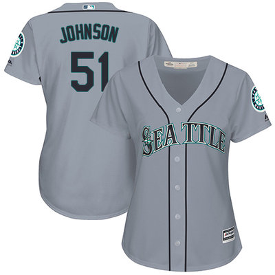 Mariners #51 Randy Johnson Grey Road Women's Stitched MLB Jersey Mariners #51 Randy Johnson Grey Road Women's Stitched MLB Jersey