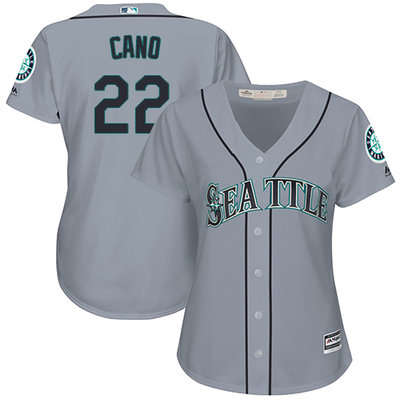 Mariners #22 Robinson Cano Grey Road Women's Stitched MLB Jersey Mariners #22 Robinson Cano Grey Road Women's Stitched MLB Jersey