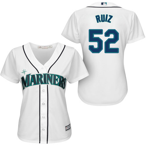 Mariners #52 Carlos Ruiz White Home Women's Stitched MLB Jersey Mariners #52 Carlos Ruiz White Home Women's Stitched MLB Jersey