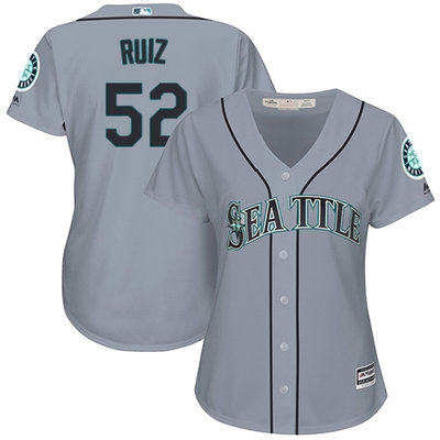 Mariners #52 Carlos Ruiz Grey Road Women's Stitched MLB Jersey Mariners #52 Carlos Ruiz Grey Road Women's Stitched MLB Jersey