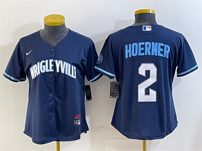 Youth Chicago Cubs #2 Nico Hoerner Navy City Connect Stitched Jersey Youth Chicago Cubs #2 Nico Hoerner Navy City Connect Stitched Jersey