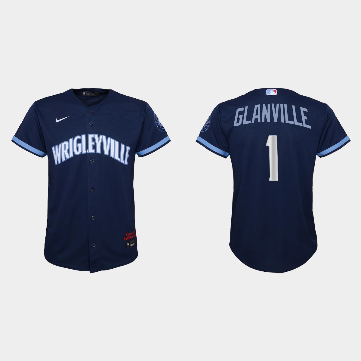 Chicago Cubs #1 Doug Glanville Youth Nike 2021 City Connect Navy MLB Jersey Chicago Cubs #1 Doug Glanville Youth Nike 2021 City Connect Navy MLB Jersey