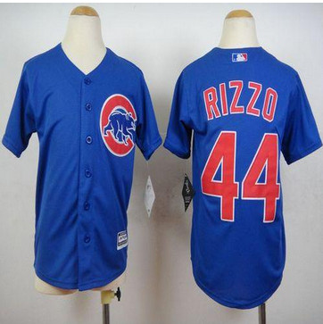 Youth Chicago Cubs #44 Anthony Rizzo Blue Cool Base Stitched Baseball Jersey