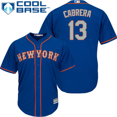 Mets #13 Asdrubal Cabrera Blue(Grey NO.) Cool Base Stitched Youth MLB Jersey Mets #13 Asdrubal Cabrera Blue(Grey NO.) Cool Base Stitched Youth MLB Jersey