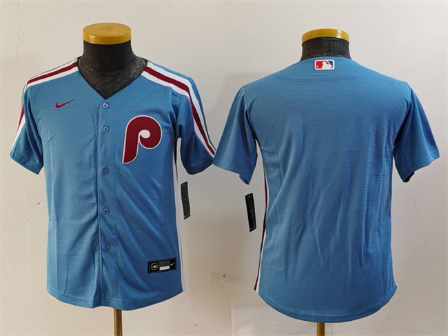 Youth Philadelphia Phillies Blank Blue Cool Base Stitched Baseball Jersey Youth Philadelphia Phillies Blank Blue Cool Base Stitched Baseball Jersey