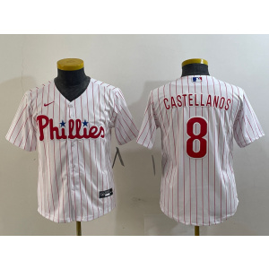 Youth MLB Phillies 8 Nick Castellanos White Nike Cool Base Jersey Youth MLB Phillies 8 Nick Castellanos White Nike Cool Base Jersey