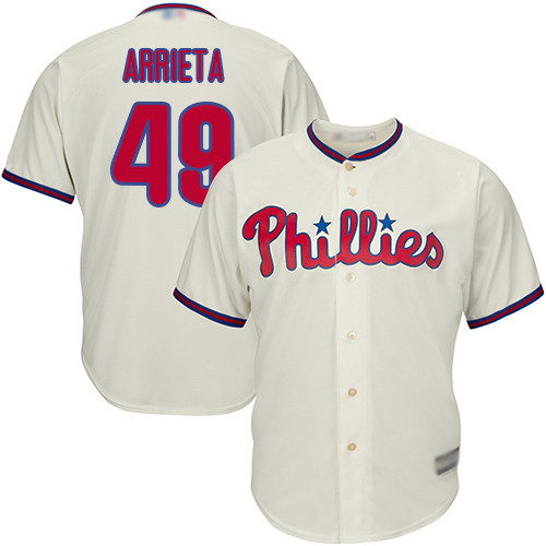Phillies #49 Jake Arrieta Cream Cool Base Stitched Youth Baseball Jersey Phillies #49 Jake Arrieta Cream Cool Base Stitched Youth Baseball Jersey