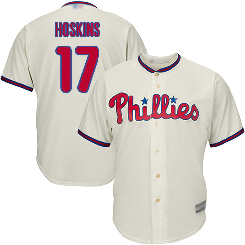 Phillies #17 Rhys Hoskins Cream Cool Base Stitched Youth Baseball Jersey Phillies #17 Rhys Hoskins Cream Cool Base Stitched Youth Baseball Jersey