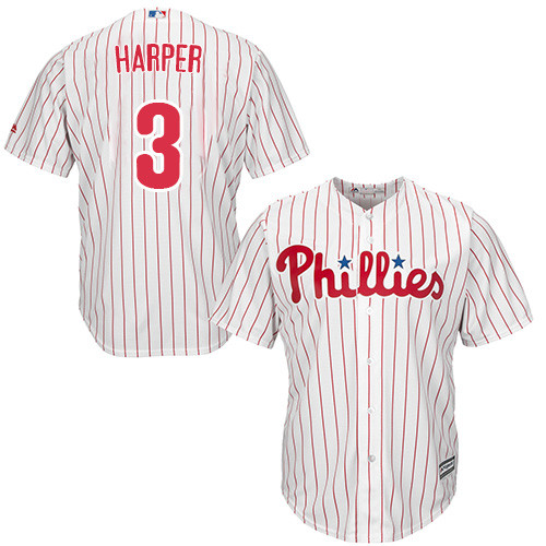 Youth Phillies #3 Bryce Harper White(Red Strip) Cool Base Stitched Youth Baseball Jersey Youth Phillies #3 Bryce Harper White(Red Strip) Cool Base Stitched Youth Baseball Jersey