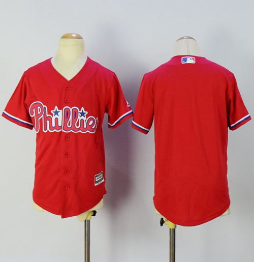 Phillies Blank Red Alternate Cool Base Stitched Youth MLB Jersey Phillies Blank Red Alternate Cool Base Stitched Youth MLB Jersey