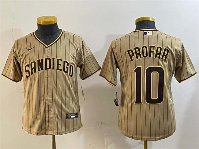 Youth San Diego Padres #10 Jurickson Profar Tan Stitched Baseball Jersey Youth San Diego Padres #10 Jurickson Profar Tan Stitched Baseball Jersey