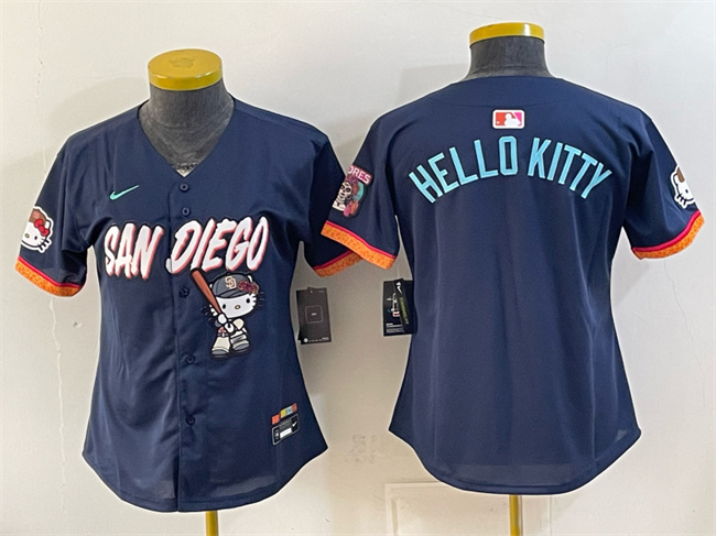 Youth San Diego Padres X Hello Kitty Obsidian 2026 City Connect Stadium Stitched Baseball Jersey