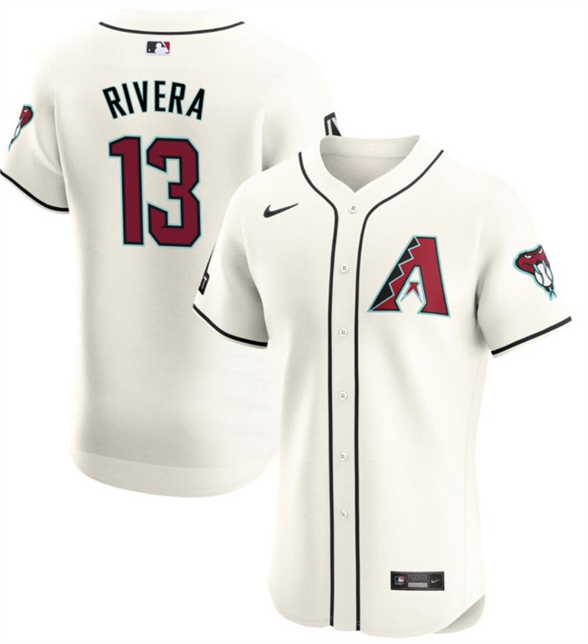 Men's Arizona Diamondbacks #13 Emmanuel Rivera Cream Flex Base Stitched Jersey Men's Arizona Diamondbacks #13 Emmanuel Rivera Cream Flex Base Stitched Jersey