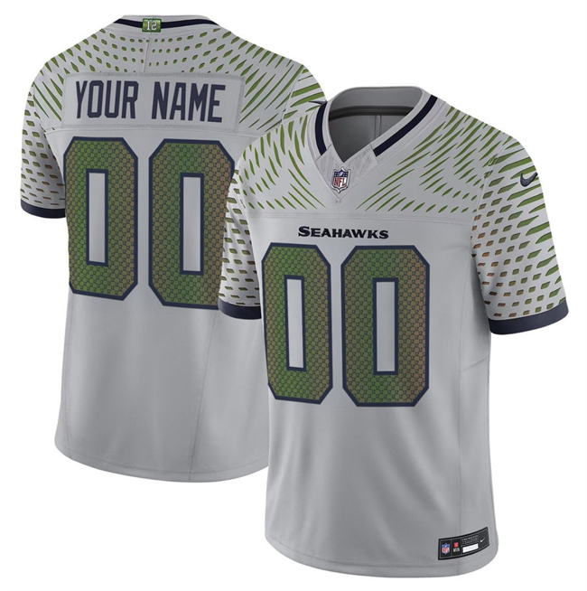 Men's Seattle Seahawks Active Player Custom Grey 2025 F.U.S.E. “Rivalries” Vapor Untouchable Limited Stitched Football Jersey Men's Seattle Seahawks Active Player Custom Grey 2025 F.U.S.E. “Rivalries” Vapor Untouchable Limited Stitched Football Jersey