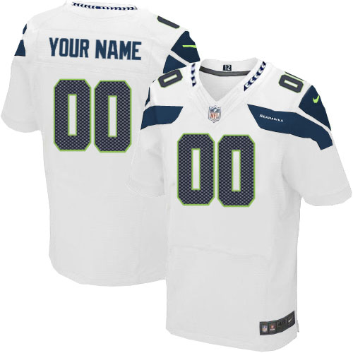 Nike Seattle Seahawks Customized Elite White Jerseys Nike Seattle Seahawks Customized Elite White Jerseys