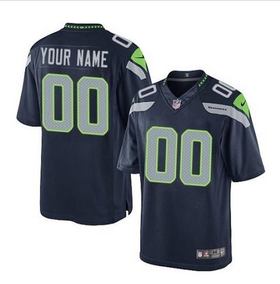 Men's Nike Seattle Seahawks Customized Limited Steel Blue Team Color NFL Jersey Men's Nike Seattle Seahawks Customized Limited Steel Blue Team Color NFL Jersey
