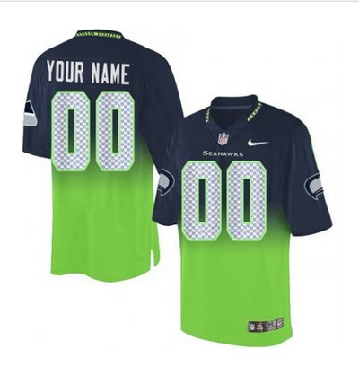 Men's Nike Seattle Seahawks Customized Limited NavyGreen Fadeaway NFL Jersey Men's Nike Seattle Seahawks Customized Limited NavyGreen Fadeaway NFL Jersey