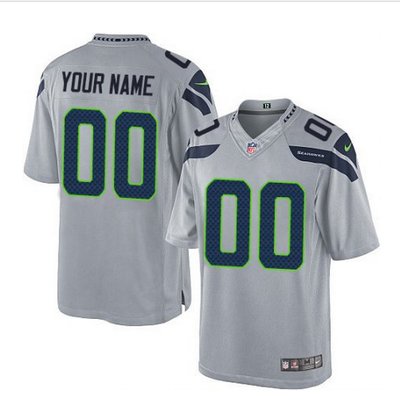 Men's Nike Seattle Seahawks Customized Limited Grey Alternate NFL Jersey Men's Nike Seattle Seahawks Customized Limited Grey Alternate NFL Jersey