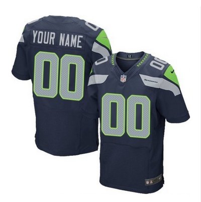 Men's Nike Seattle Seahawks Customized Elite Steel Blue Team Color NFL Jersey Men's Nike Seattle Seahawks Customized Elite Steel Blue Team Color NFL Jersey