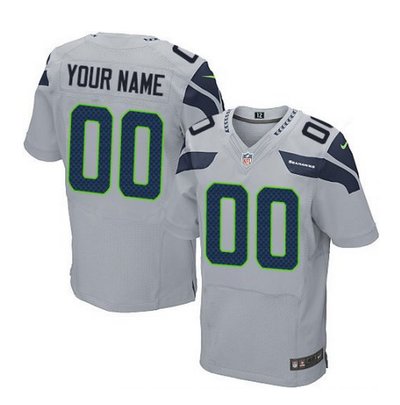 Men's Nike Seattle Seahawks Customized Elite Grey Alternate NFL Jersey Men's Nike Seattle Seahawks Customized Elite Grey Alternate NFL Jersey