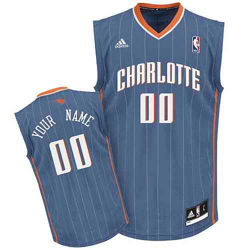 Charlotte Bobcats Custom Blue Adidas Road Jersey