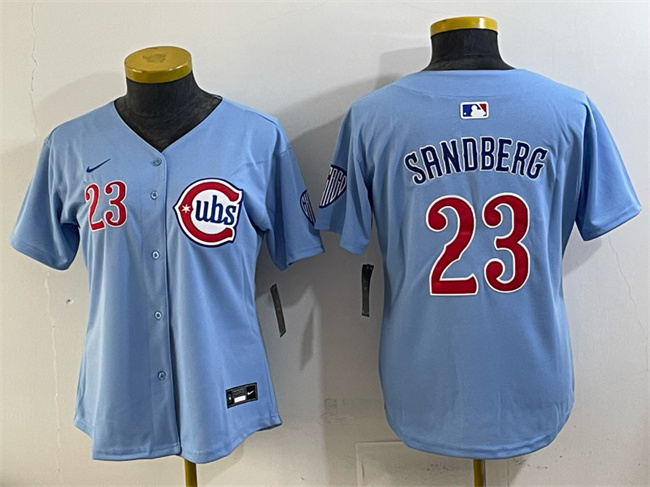 Women's Chicago Cubs #23 Ryne Sandberg Blue Limited Stitched Jersey(Run Small) Women's Chicago Cubs #23 Ryne Sandberg Blue Limited Stitched Jersey(Run Small)