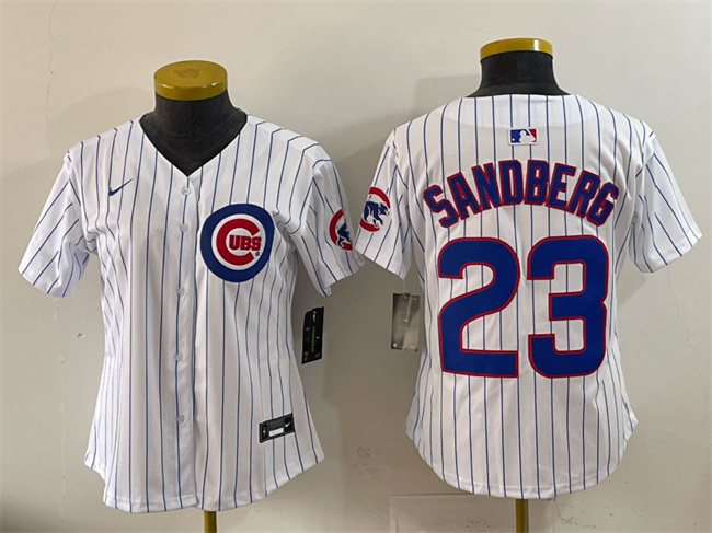 Women's Chicago Cubs #23 Ryne Sandberg White Home Limited Stitched Jersey Women's Chicago Cubs #23 Ryne Sandberg White Home Limited Stitched Jersey