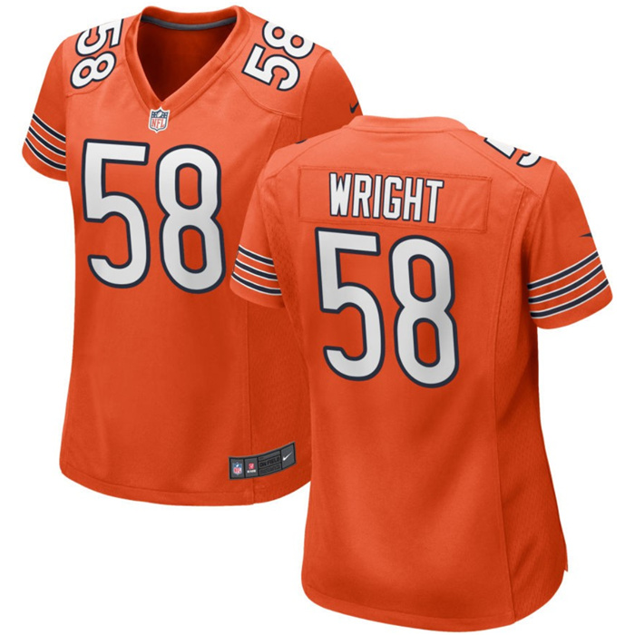 Women's Chicago Bears #58 Darnell Wright Orange 2023 Draft Stitched Game Jersey(Run Small) Women's Chicago Bears #58 Darnell Wright Orange 2023 Draft Stitched Game Jersey(Run Small)