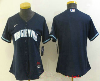 Women's chicago cubs blank navy blue 2021 city connect stitched mlb cool base nike jersey Women's chicago cubs blank navy blue 2021 city connect stitched mlb cool base nike jersey