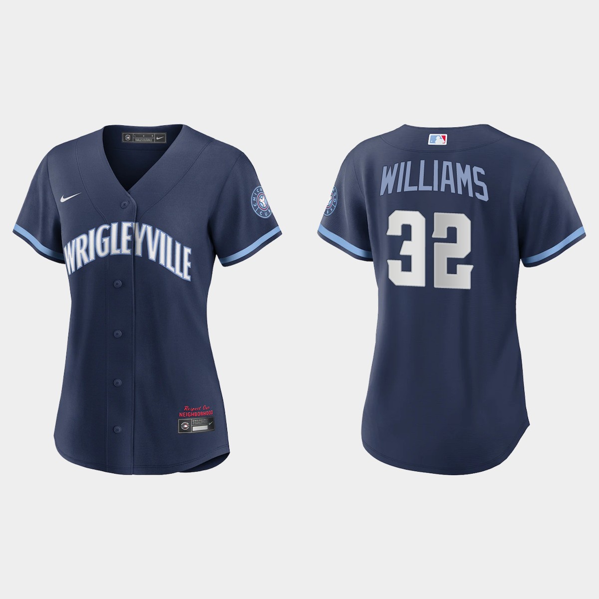 Chicago Cubs #32 Trevor Williams Women's Nike 2021 City Connect Navy MLB Jersey Chicago Cubs #32 Trevor Williams Women's Nike 2021 City Connect Navy MLB Jersey