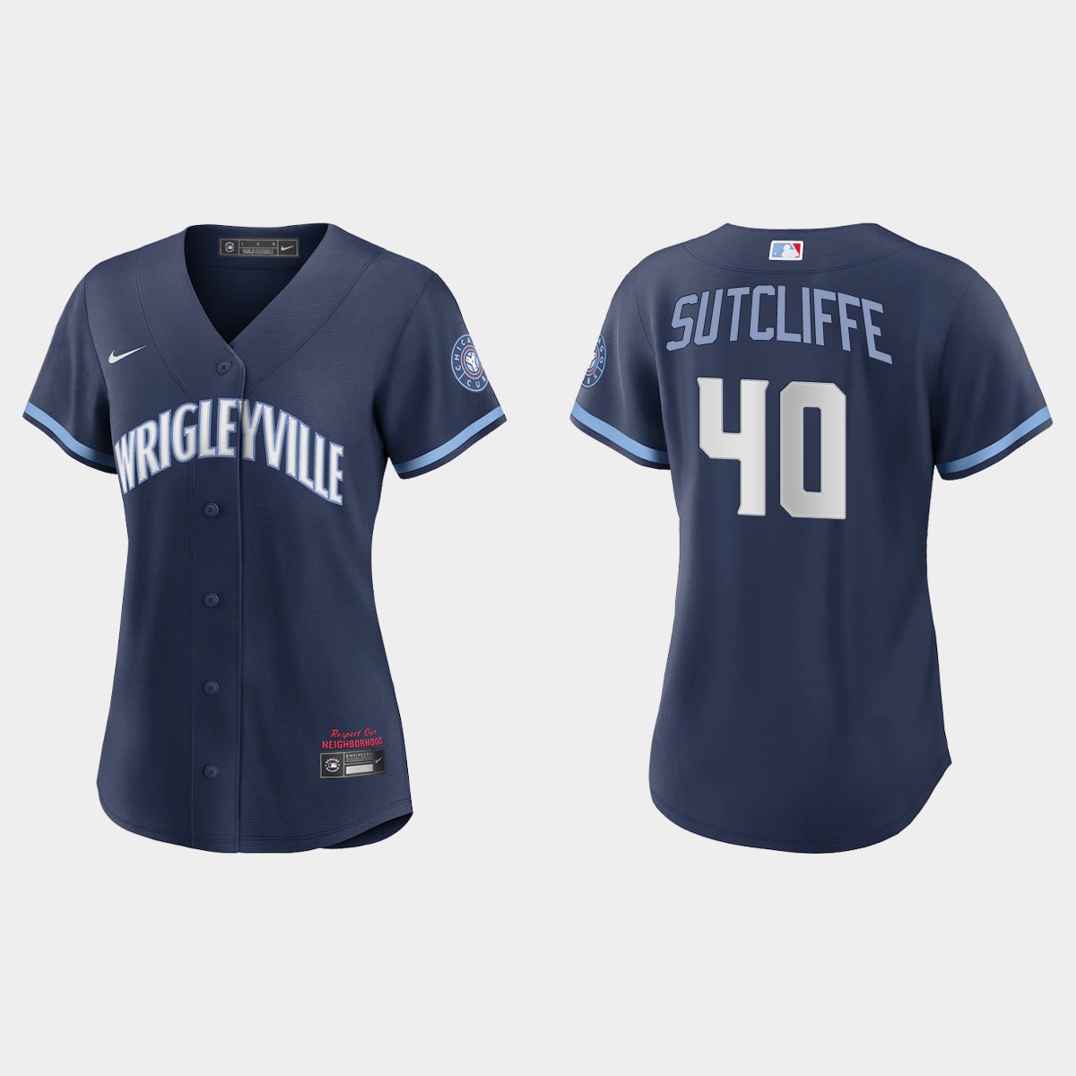 Chicago Cubs #40 Rick Sutcliffe Women's Nike 2021 City Connect Navy MLB Jersey Chicago Cubs #40 Rick Sutcliffe Women's Nike 2021 City Connect Navy MLB Jersey