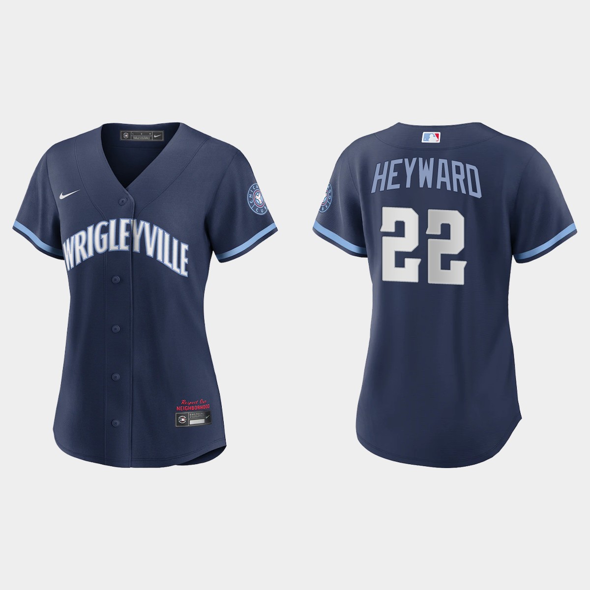 Chicago Cubs #22 Jason Heyward Women's Nike 2021 City Connect Navy MLB Jersey Chicago Cubs #22 Jason Heyward Women's Nike 2021 City Connect Navy MLB Jersey