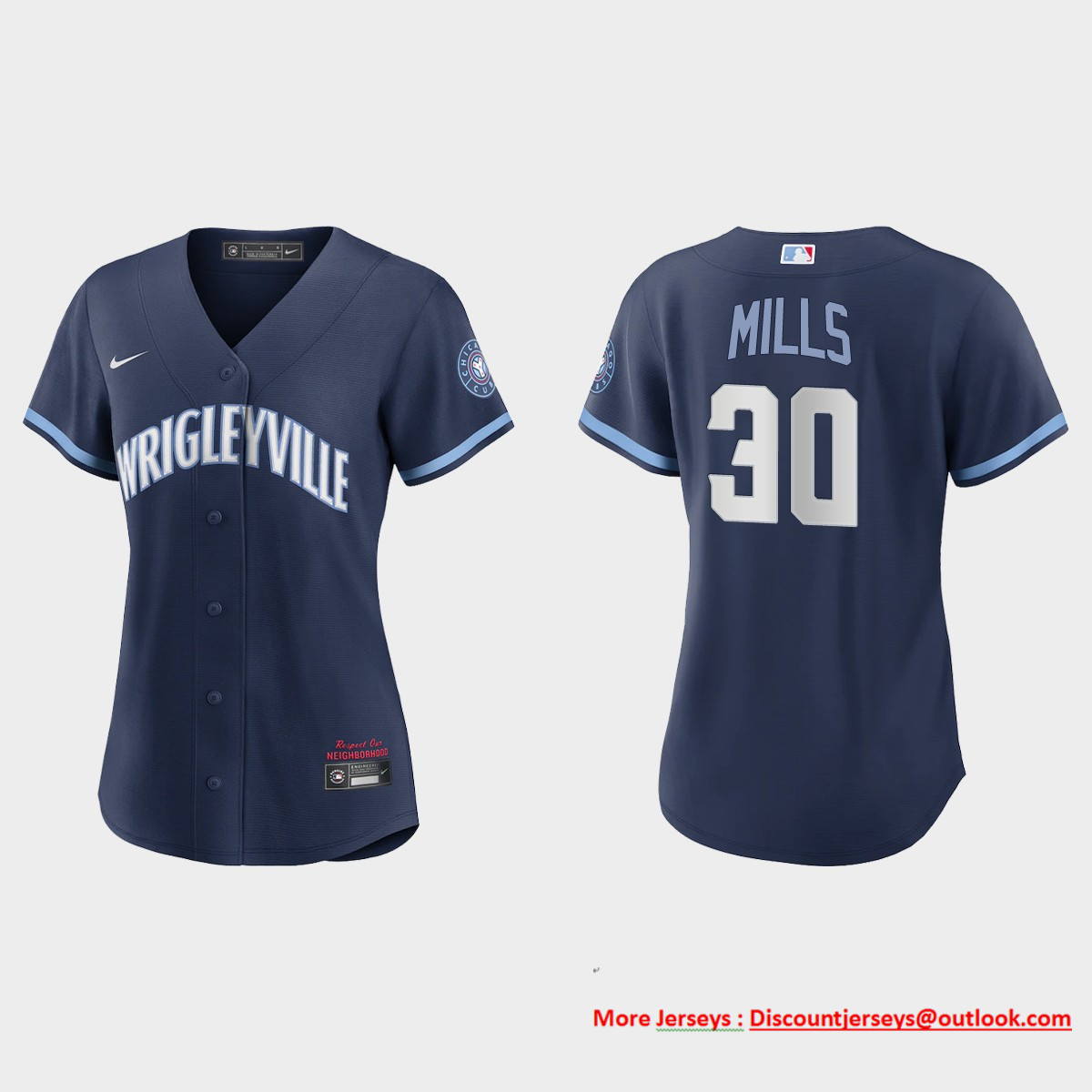 Chicago Cubs #30 Alec Mills Women's Nike 2021 City Connect Navy MLB Jersey Chicago Cubs #30 Alec Mills Women's Nike 2021 City Connect Navy MLB Jersey