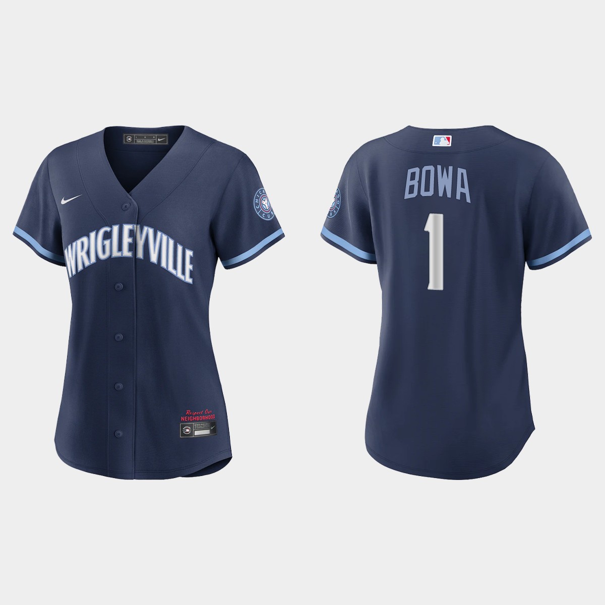Chicago Cubs #1 Larry Bowa Women's Nike 2021 City Connect Navy MLB Jersey Chicago Cubs #1 Larry Bowa Women's Nike 2021 City Connect Navy MLB Jersey
