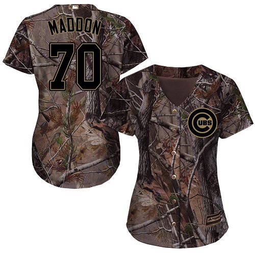 Cubs #70 Joe Maddon Camo Realtree Collection Cool Base Women's Stitched Baseball Jersey