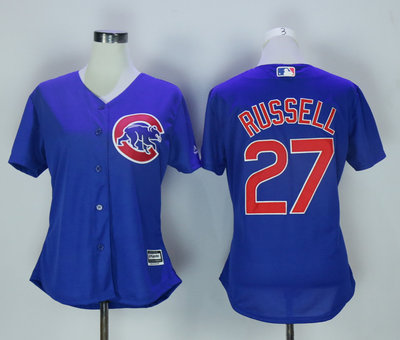 Cubs 27 Addison Russell Blue Women New Cool Base Jersey