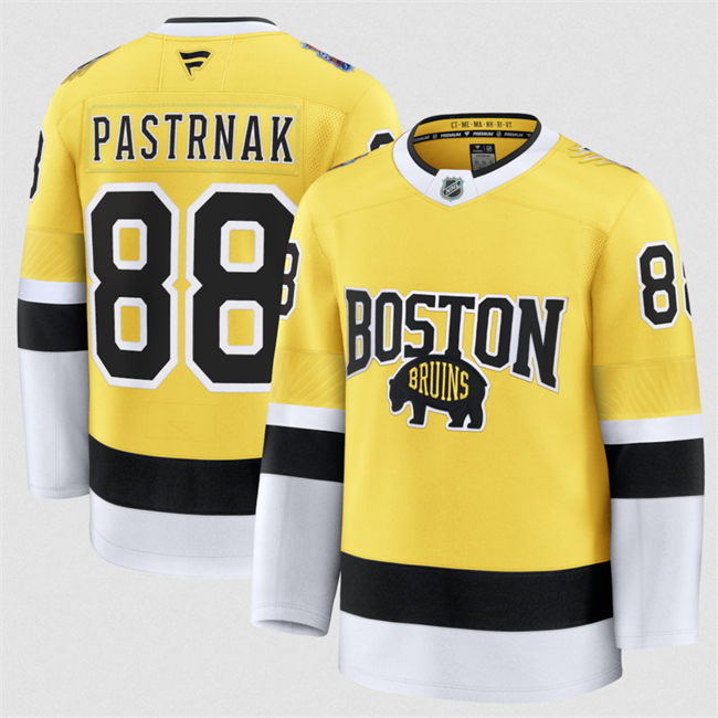Men's Boston Bruins #88 David Pastrnak Gold 2026 Stadium Series Stitched Hockey Jersey Men's Boston Bruins #88 David Pastrnak Gold 2026 Stadium Series Stitched Hockey Jersey