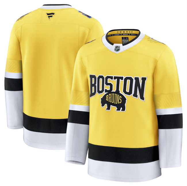 Men's Boston Bruins Blank Gold 2026 Stadium Series Stitched Hockey Jersey Men's Boston Bruins Blank Gold 2026 Stadium Series Stitched Hockey Jersey