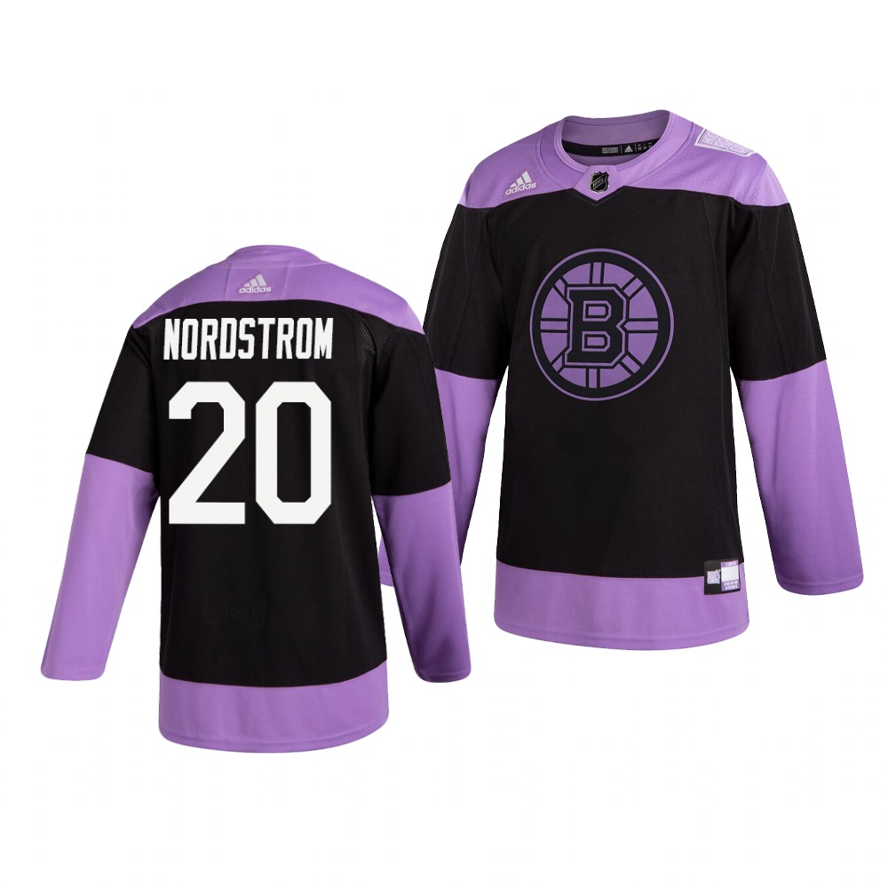 Bruins 20 Joakim Nordstrom Black Purple Hockey Fights Cancer Adidas Jersey Bruins 20 Joakim Nordstrom Black Purple Hockey Fights Cancer Adidas Jersey