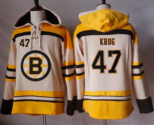 Bruins #47 Torey Krug Cream Sawyer Hooded Sweatshirt Stitched NHL Jersey Bruins #47 Torey Krug Cream Sawyer Hooded Sweatshirt Stitched NHL Jersey