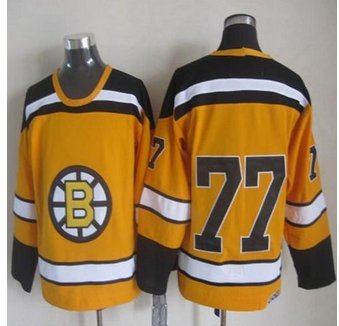 Boston Bruins #77 Ray Bourque Yellow CCM Throwback Stitched NHL Jersey Boston Bruins #77 Ray Bourque Yellow CCM Throwback Stitched NHL Jersey
