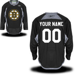 Reebok Boston Bruins Men's Practice Alternate Custom Jersey - Black Reebok Boston Bruins Men's Practice Alternate Custom Jersey - Black
