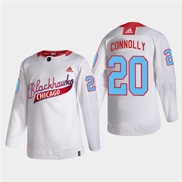 Men's Chicago Blackhawks #20 Brett Connolly 2022 Community Night White Stitched Jersey Men's Chicago Blackhawks #20 Brett Connolly 2022 Community Night White Stitched Jersey