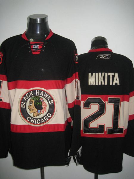 Blackhawks #21 Stan Mikita Stitched Black New Third NHL Jersey Blackhawks #21 Stan Mikita Stitched Black New Third NHL Jersey