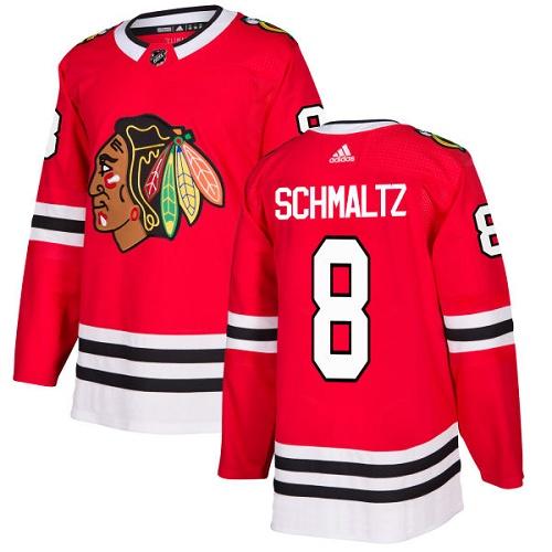 Adidas Blackhawks #8 Nick Schmaltz Red Home Authentic Stitched NHL Jersey Adidas Blackhawks #8 Nick Schmaltz Red Home Authentic Stitched NHL Jersey