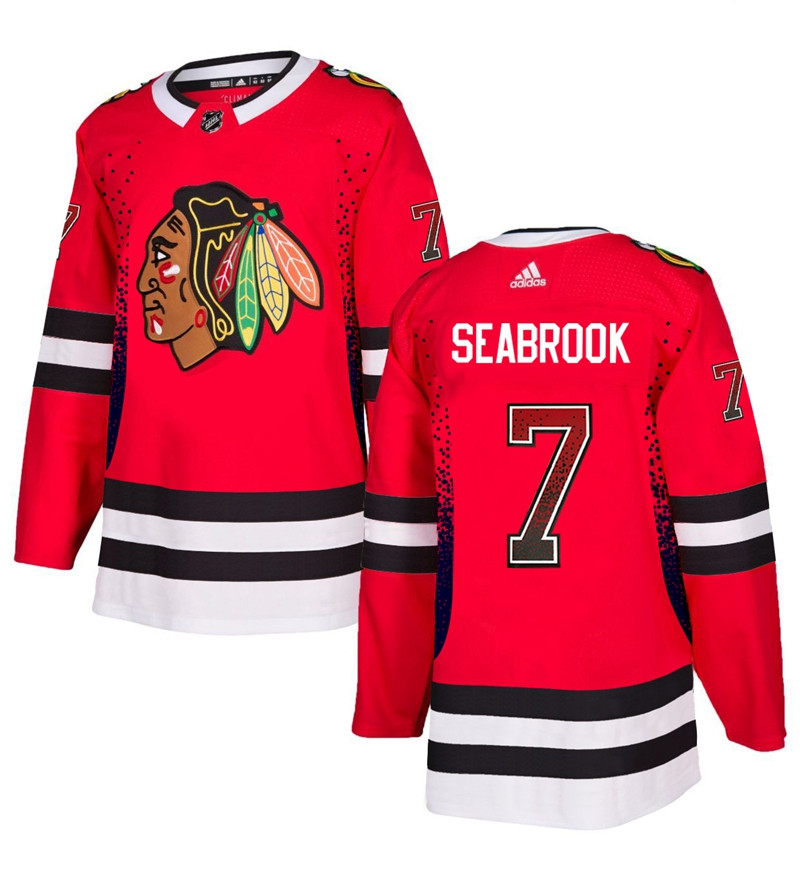 Blackhawks 7 Brent Seabrook Red Drift Fashion Adidas Jersey Blackhawks 7 Brent Seabrook Red Drift Fashion Adidas Jersey
