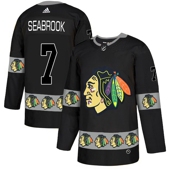 Blackhawks 7 Brent Seabrook Black Team Logos Fashion Adidas Jersey Blackhawks 7 Brent Seabrook Black Team Logos Fashion Adidas Jersey