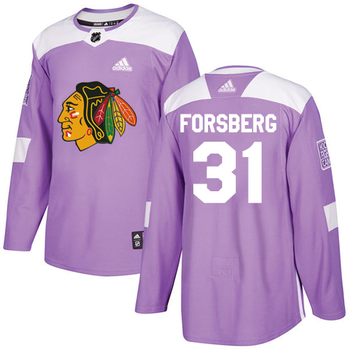 Adidas Blackhawks #31 Anton Forsberg Purple Authentic Fights Cancer Stitched NHL Jersey Adidas Blackhawks #31 Anton Forsberg Purple Authentic Fights Cancer Stitched NHL Jersey