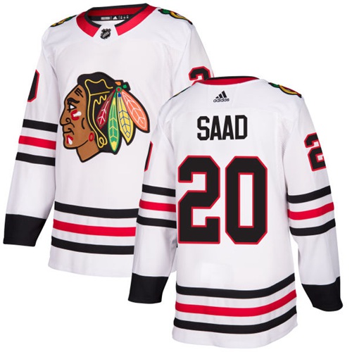 Adidas Blackhawks #20 Brandon Saad White Road Authentic Stitched NHL Jersey Adidas Blackhawks #20 Brandon Saad White Road Authentic Stitched NHL Jersey