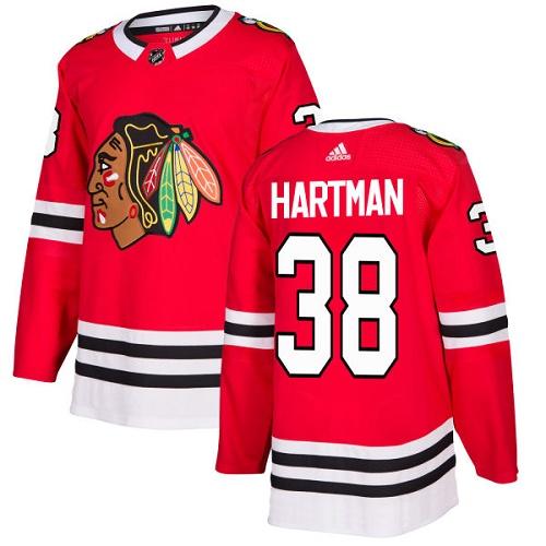 Adidas Blackhawks #38 Ryan Hartman Red Home Authentic Stitched NHL Jersey Adidas Blackhawks #38 Ryan Hartman Red Home Authentic Stitched NHL Jersey